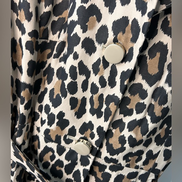 NWOT Kate Spade Leopard Print Belted Trench Coat - Picture 5 of 11